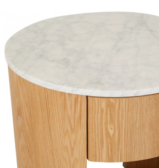 Oberon Crescent Marble Bedside image 6